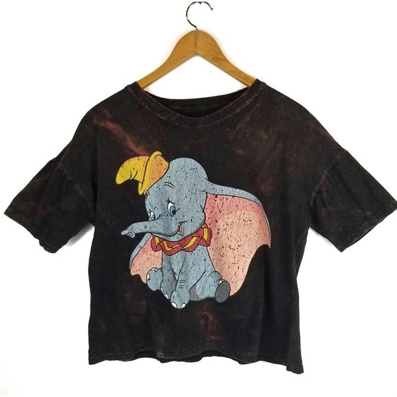 Disney Tops - Dumbo Cropped Bleached T-shirt Size L Large